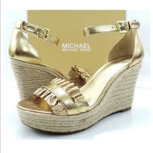Michael Kors Bella Wedge (Metallic Leather) - USED